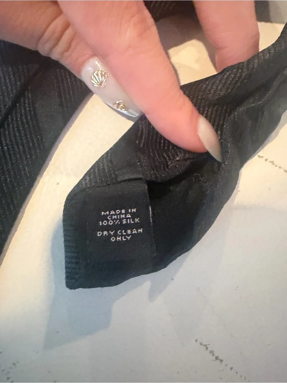 Express Black Slim Striped Tie